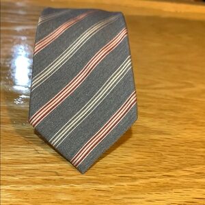 Buffalo David Bitton Gray and Red Striped Tie